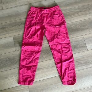 J Crew bright pink linen blend pants size 2